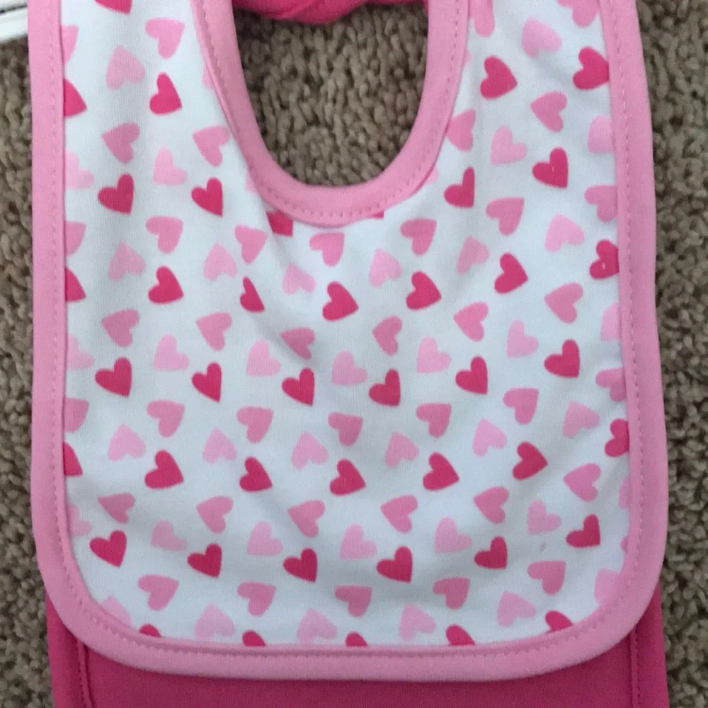 NWT pink baby bibs